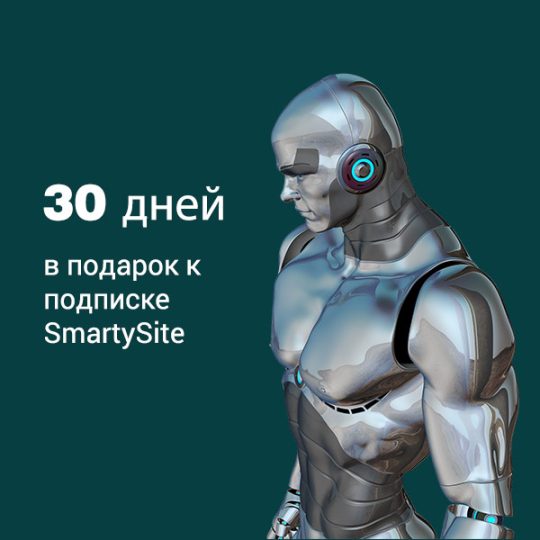 30 дней подписки Smarty Site в подарок при заказе сайта